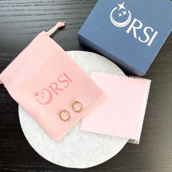 New ORSI Silver Hoops Brooke Earrings Gold Plated - Picture 3 of 6